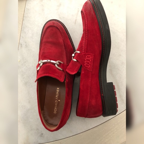Donald J. Pliner Red Suede Loafers